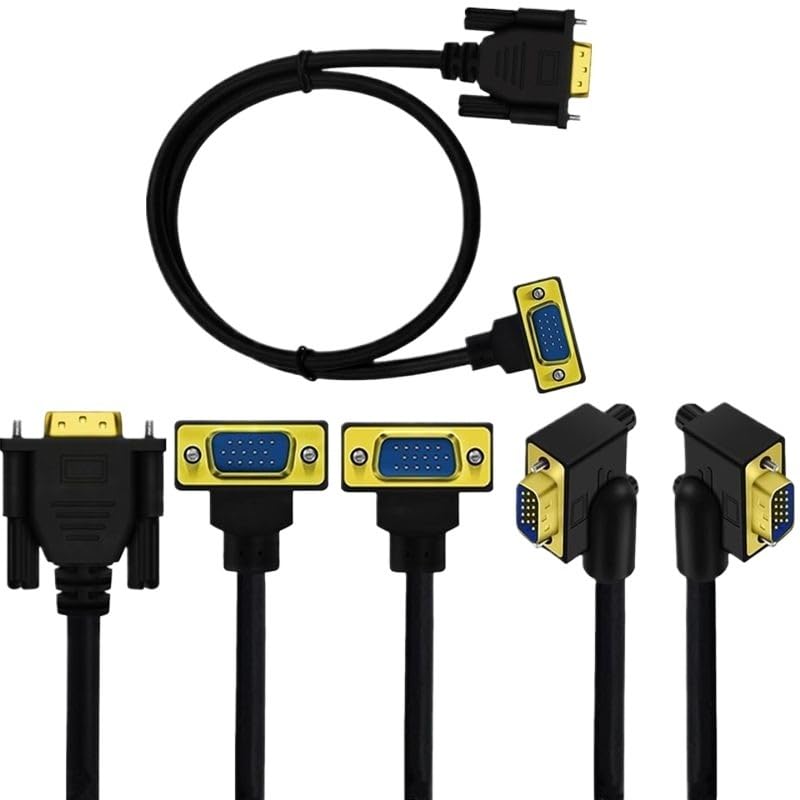 Cable VGA HD de 90°, codo de 15 pines macho a VGA de 15 pines macho a VGA macho de ordenador a TV, cable de conexión de 0,5 m/1 m/1,5 m (1,5 m, UP)