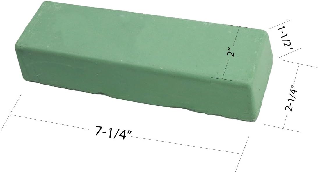1lb 9oz Green Rouge Polishing Buffing Compound for Aluminum Stainless Steel Hardware (1 Box)