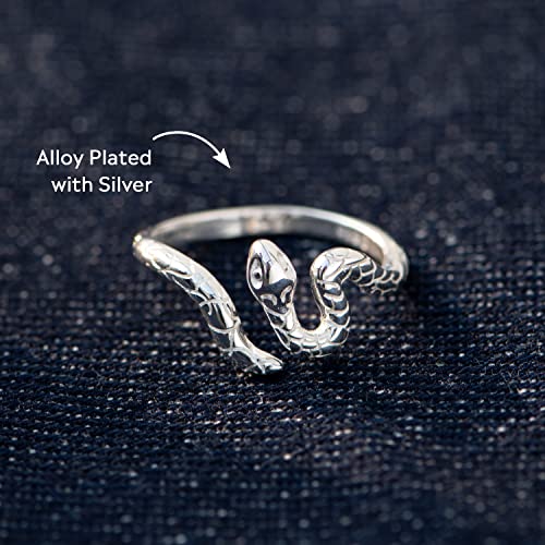 Storyjewellery Story Jewellery Silver Plated Snake Promise Rings For Women, Dainty Serpent Wrap Rings For Women, Jewelry Gifts For Her, Birthday Christmas Valentines Gifts Rings For Women (Plated 07) #TOP4