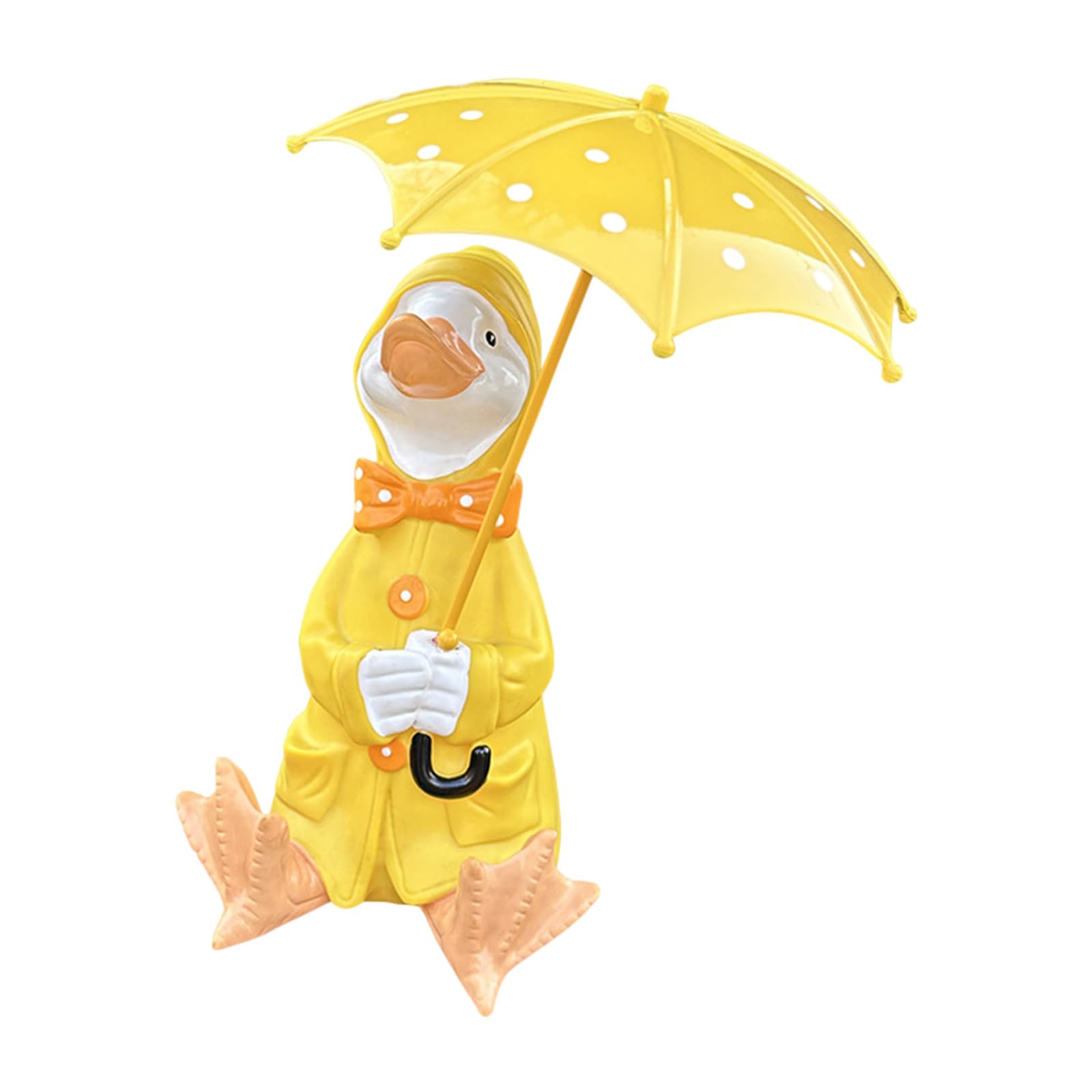 Nucelit Creative Animal Holding Umbrella Figurine Resin Sculpture Women Desk Decor Garden Animal Deck