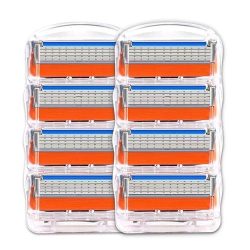 Hoovic ジレット 替刃 フュージョン カミソリ ジレット 5枚刃 電動 プログライド ひげそり 髭剃り 互換品 カミソリ 替刃 (8個セット)