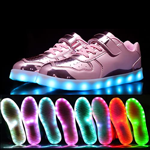 Wooowyet Kids LED Sneakers for Boys Hook&Loop Low Light Up Shoes LED Girls USB Recharging3