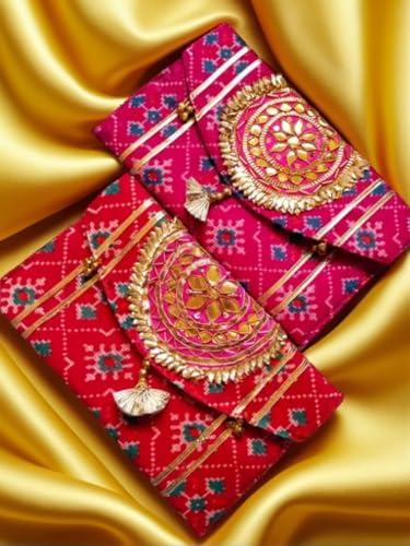 Image of JAIPUR ACE Decorative Shagun Money Gift Box Pack of 2 | Multicolor Printed Purse for Cash Envelopes, Jewellery & Wedding Gifting | Festive Return Gift Box for Marriage Occasions