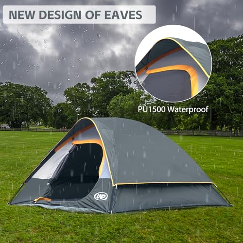Image of Camping Tent 2-4 Person, Waterproof Windproof Tent with Rainfly Easy Set up-Portable Dome Tents for Camping