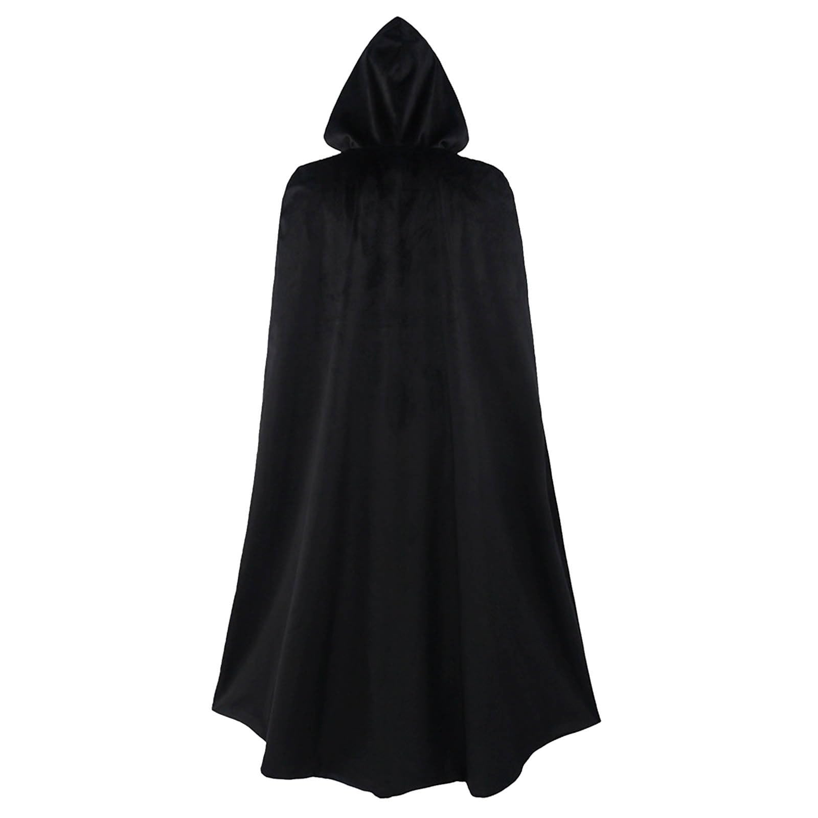Costume da Halloween da donna spaventoso mantello nero da strega Costume di Darth Vader Mantello Medievale Cappotto con Cappuccio Carnevale Vestito Festivo Adulto Cloak