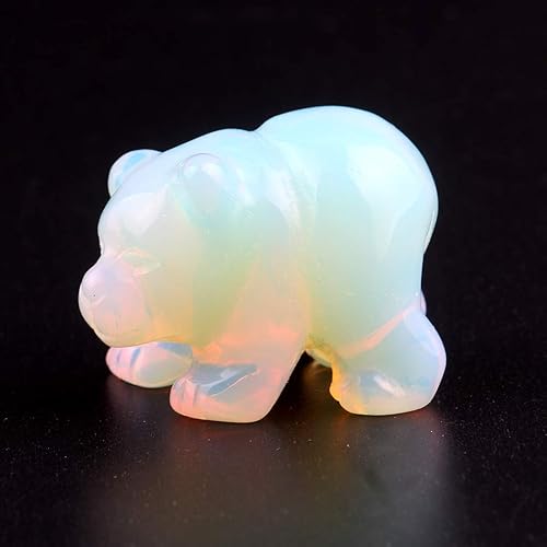 Miniatura 2 de Cuentas de oso de ópalo opalita natural de 1.5 pulgadas, estatua tallada en piedra, curación de chakras, manualidades de reiki (opalita)