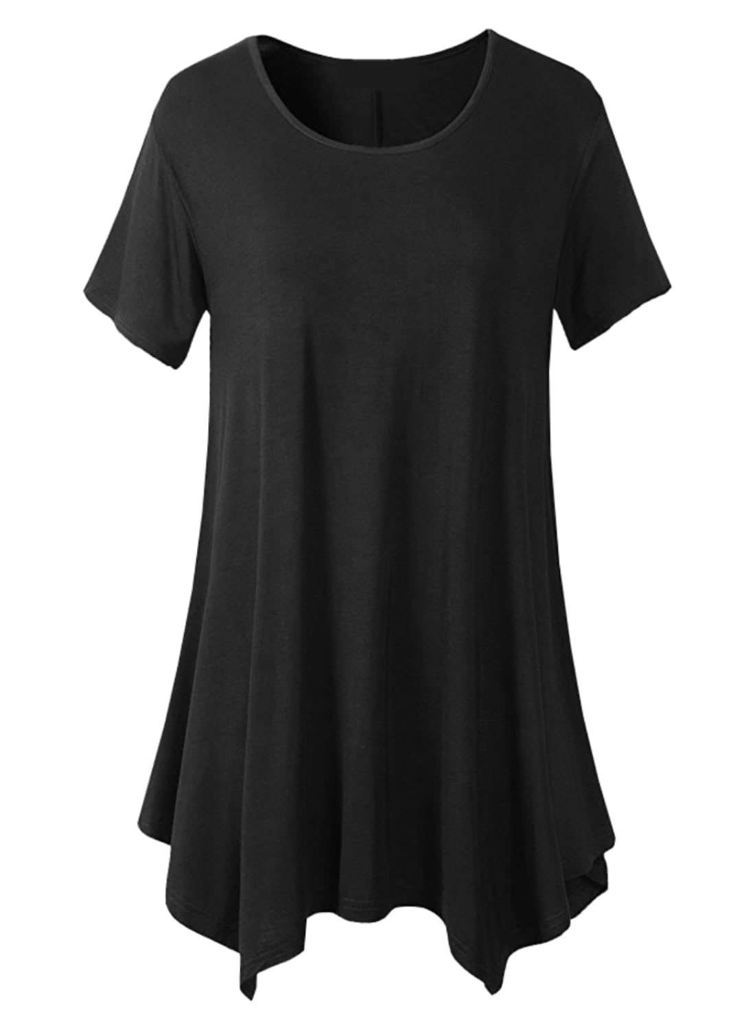 crazy bean Camiseta Manga Corta Mujer Algodon Verano Longitud T-Shirt Basicas con Cuello Redondo Tallas Grandes Casual Camisetas Vestido Yoga Larga y PlegableColor Sólido