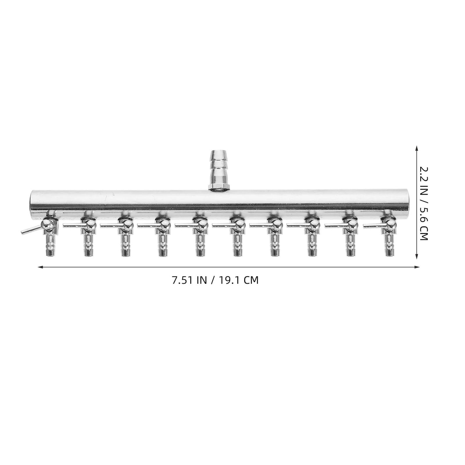 Aquarium Luftventil 10 Wege Edelstahl Aquarium Luftpumpe Durchflusshebel Steuerung Krümmer Splitter Schalter Wasserhahn Sauerstoff Rohr Verteiler 8 bis 4 mm 1 Stück für Pumpen Fisch
