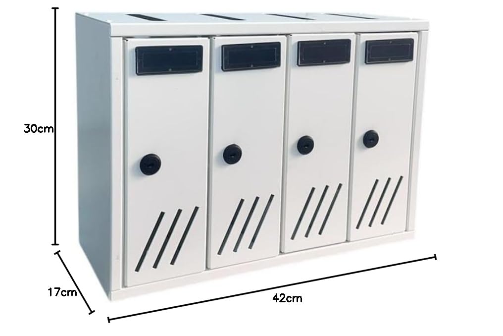 BOXOB Cassetta Postale condominiale Serenity –993 Bianco (Bianco, Comparti 4)
