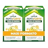 UPSA PeptiFORTE Peptidi e Vitamina C - Confezione da 2 - Crescita e Mantenimiento Massa Muscolare - Supporto Energia a Lungo Termine - 100% Vegetale - Clinicamente Testato - Forza ed Energia