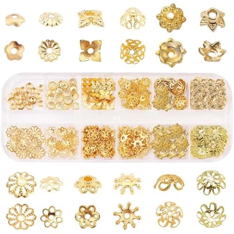 SUNNYCLUE 240Pcs Metal Bead Caps Cover