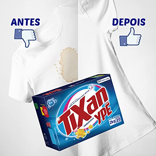 Lava Roupas Pó Tixan Primavera Cartucho 2Kg, Ypê, Azul, 2Kg