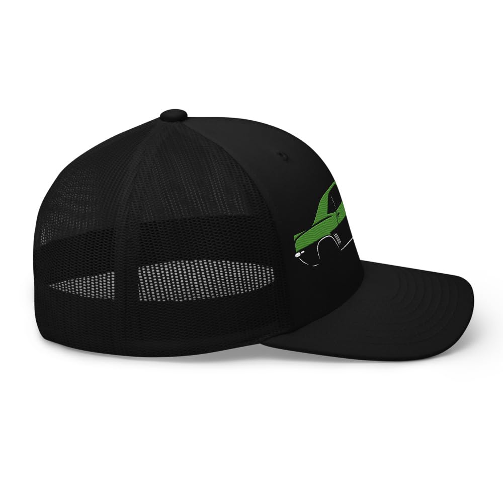 Rally Green 1969 Camaro SS Dad Trucker Hat - klasyczna czapka z daszkiem z haftem z siateczki