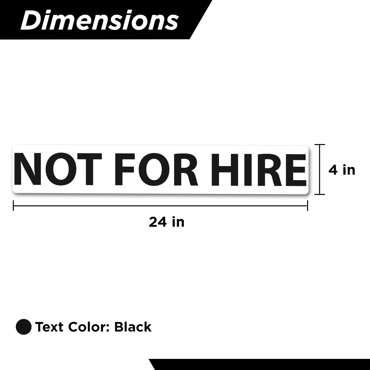Not for Hire Magnets Trucking US DOT Requirements 4-Inch by 24-Inch Heavy Duty Magnetic Material | 2-Pack