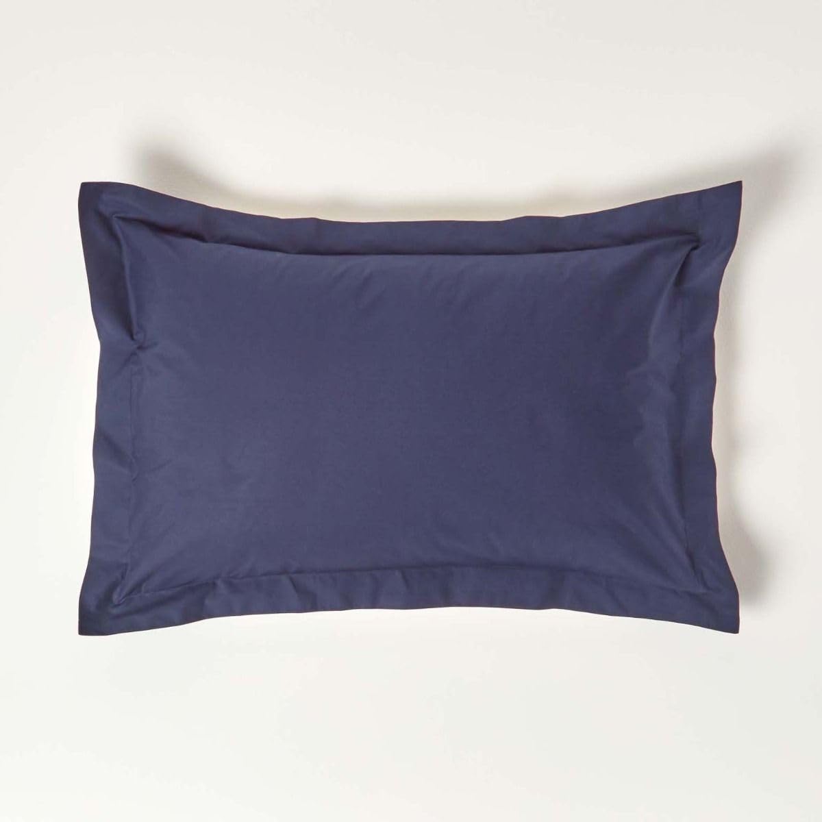 Homescapes Navy Egyptian Cotton Oxford Pillowcase 200 Tc, Standard Size In