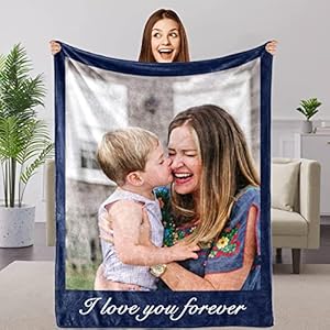 Yofair Custom Blankets with Photos Personalized Gifts for Mom Customized Flannel Blanket Christmas Mom Gifts for Women…