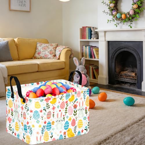 Image of Gift Toy Storage Basket for Girls and Boys, Storage Organizer for Nursery Hamper Home Bedroom Laundry Hamper Shelf Easter Baskets