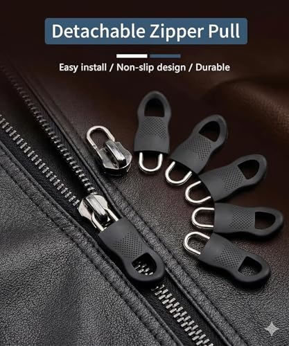 Image of Erza Premium Zipper Lock Clips Detachable Zipper Pull Replacement with Secure Hook Lock, Durable Anti-Theft Zipper Pulls for Backpacks, Luggage, Jackets, and Travel Bags Pack of 10