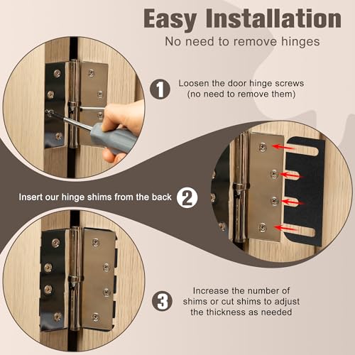 Image of 10 Pack Door Hinge Shims, 4 Inch Lenth 0.040 Inch Thickness Hardware for Door Hinge Repair Kit (Style A)