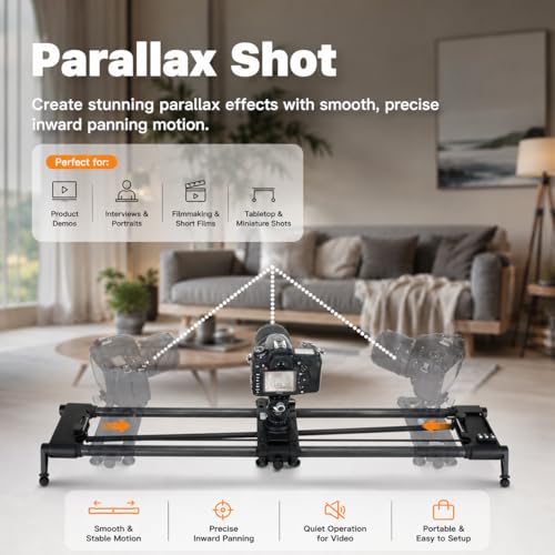 Image of KONOVA G1 Motorized Camera Slider, Bluetooth App Controlled Motion Control Slider for DSLR & Mirrorless Cameras, Carbon Fiber Rail, Time Lapse, Stop Motion, Tracking & Panorama Shots (120cm (47.2 inch))