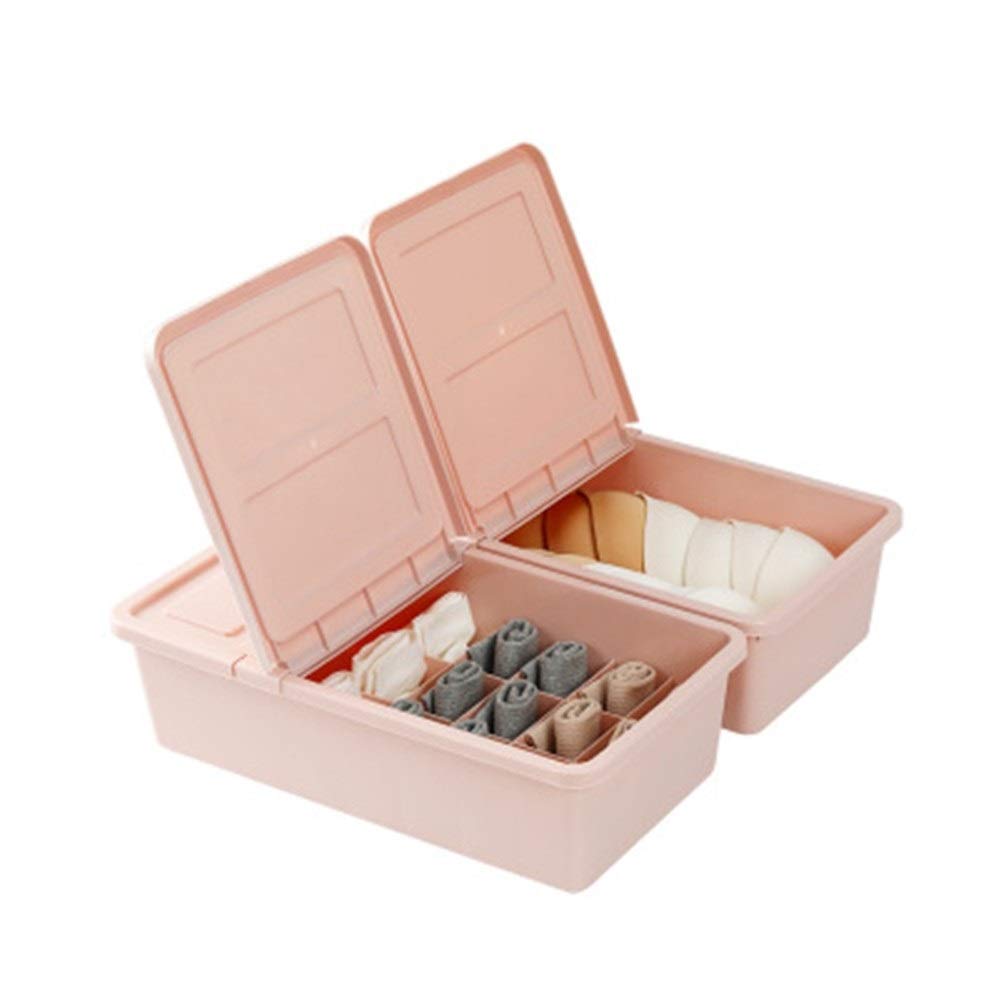 Juego de cajas de almacenamiento para ropa interior, organizador de compartimentos para ropa interior, brasieres, calcetines, cajas de plástico para acabado de cajones para una organización ordenada