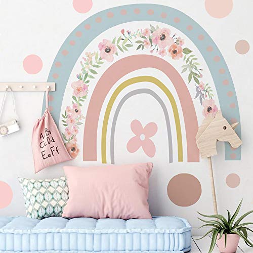 LUOWAN Rainbow Decor Girls Room Decor Colorful Rainbow Wall Decor Christmas Gift Vinyl Wall Stickers Bedroom Decor Art Decor for Kids Room Rainbow Decorations Nursery Decor