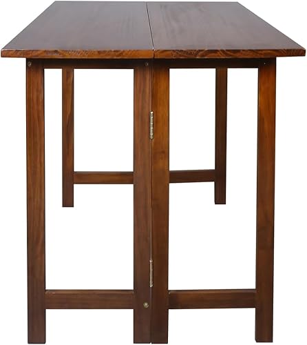 Miniatura 5 de Casual Home Mesa de comedor plegable y convertible de madera maciza, 40 pulgadas de ancho x 28 pulgadas de profundidad x 30 pulgadas de alto, marrón