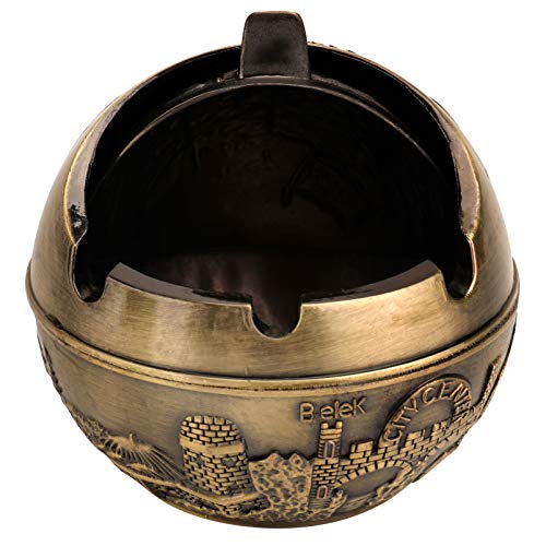 WINOMO Cinzeiro Com Tampa À Prova de Vento de Metal Do Vintage Cinzeiro de Fumar Cigarros Eliminador