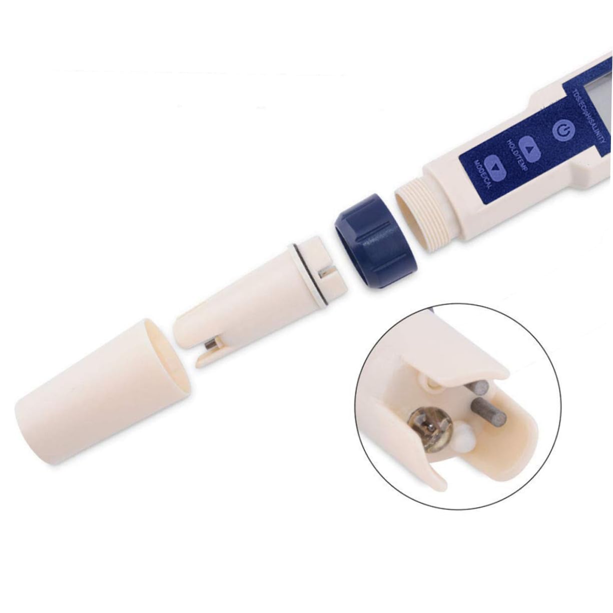 Gatuida Salinity Tester for Water Digitale 5 in 1 per Acquario | Sonda ad Alta Sensibilità, Corpo Plastico, 3 Batterie Lr44 Incluse, Monitoraggio per Piscina e Acquacoltura
