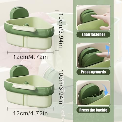 2PCS organizador de esquina para fregadero con succión miniatura 3