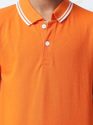 Image of Cotton Polo T-Shirt for Kids Boys Girls Half Sleeve, Regular Fit Tees for Boys Collared Casual Tshirts | Soft & Breathable Biowash Fabric | Half Sleeve