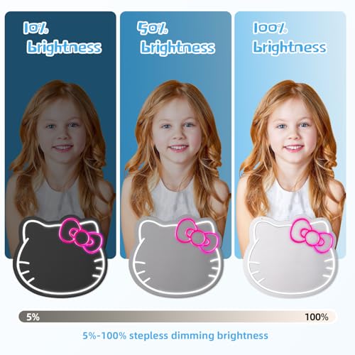 Hello Kitty LED Wall Mirror for Teen Girl Room Decor