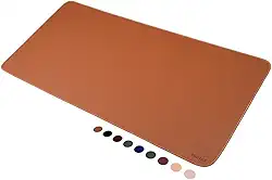 MousePad Desk Pad Eddias em Couro Ecologico 70x30cm - (Caramelo)