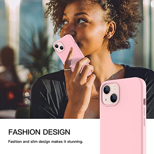 Image of MIDOS Back Cover Compatable with iPhone 13 Liquid Silicone Case Full Protection Shock Proof Back Cover for iPhone 13 (Pink)