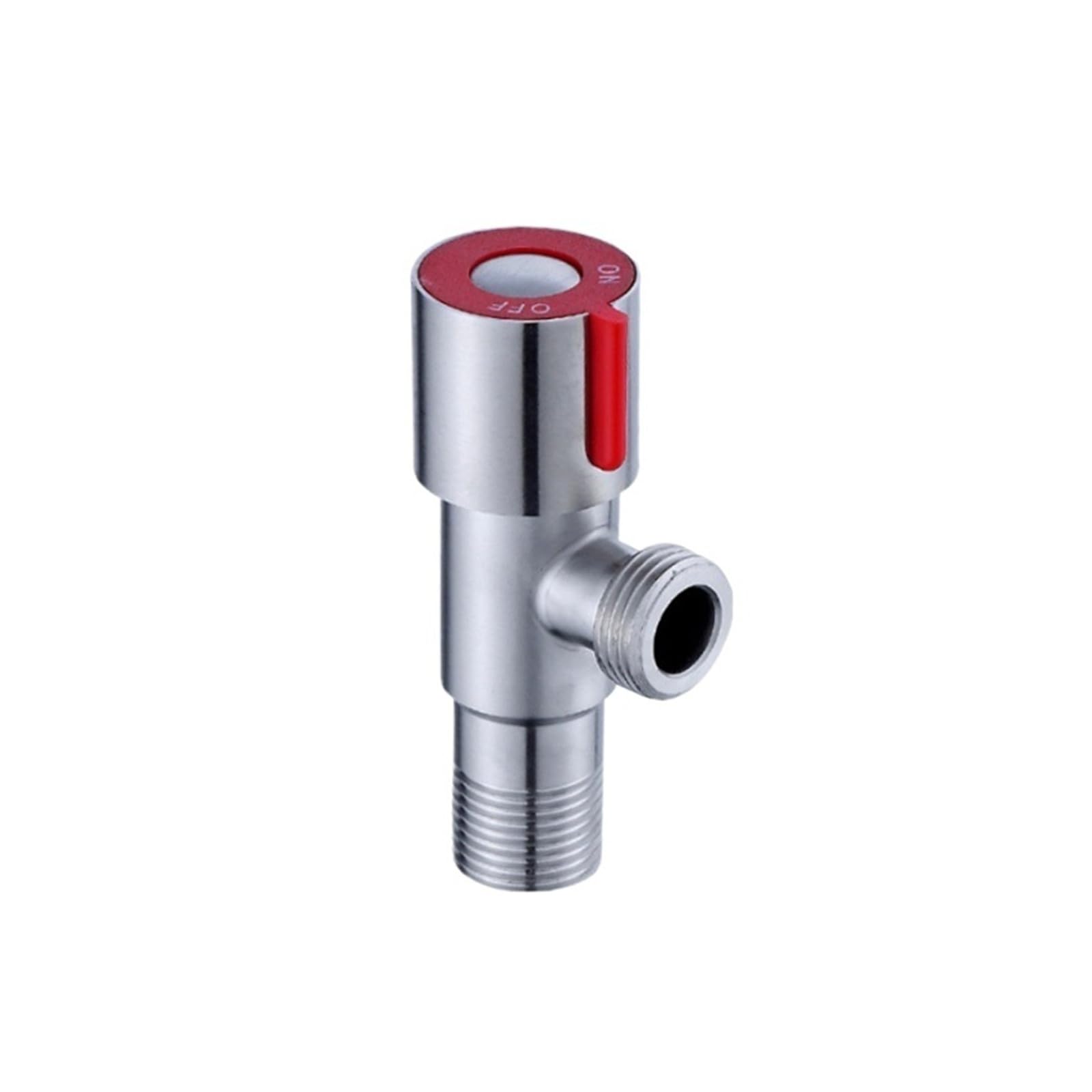 Bvhisehp Red Stainless Steel Single Angle Stop Valve 4 Points Hot Cold Water Control Valve