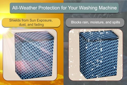 Image of Stylista Waterproof and Dustproof Polyester Washing Machine Cover Compatible for Godrej 10 Kg Semi-Automatic Top Loading WSEDGE NEO 100 5.0 PB3 SLGR, Check Blue