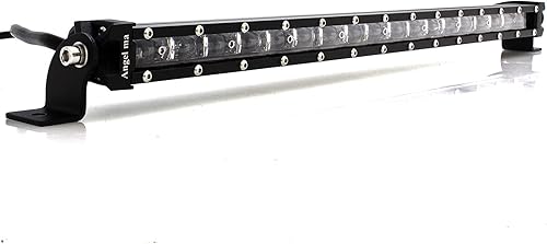 Vista 24 de Barra de luz LED ultra fina de una fila delgada de 26 pulgadas, 120 W, haz de punto todoterreno, luz antiniebla para cabina, barco, coche, ATV, SUV