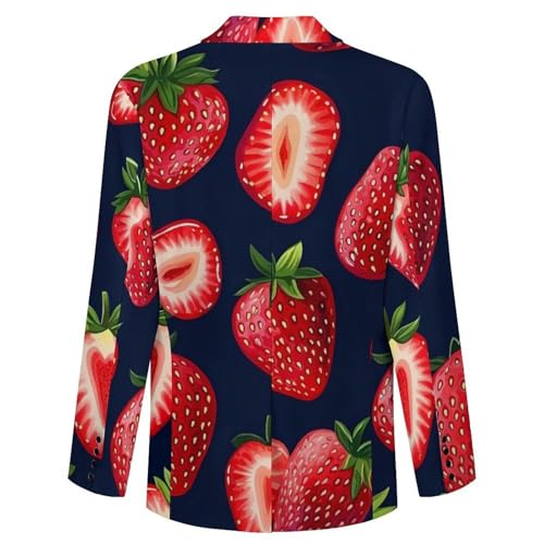 Strawberry Men's Blazer Printed Button Suit Jacket Slim Sport Coat Blazers4
