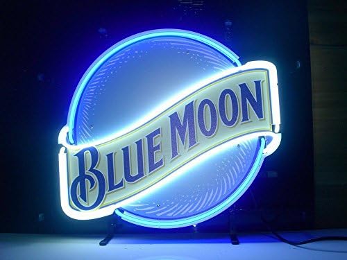 QUEEN SENSE Blue Moons Neon Light Sign Home Beer Bar Pub Recreation Room Game Room Windows Garage Wall Sign L123X