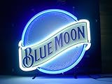 QUEEN SENSE Blue Moons Neon Light Sign Home Beer Bar Pub Recreation Room Game Room Windows Garage Wall Sign L123X