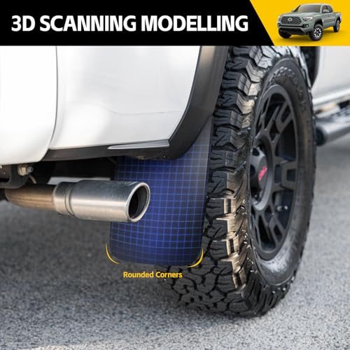 Image of Mud Flaps Only for 2016-2021 Toyota Tacoma with OEM Fender Flares No Drill Splash Guards Front & Rear Truck Mud Guards with Hardware Accessories Mudflaps Set 4pcs(NOT for SR or SR5)