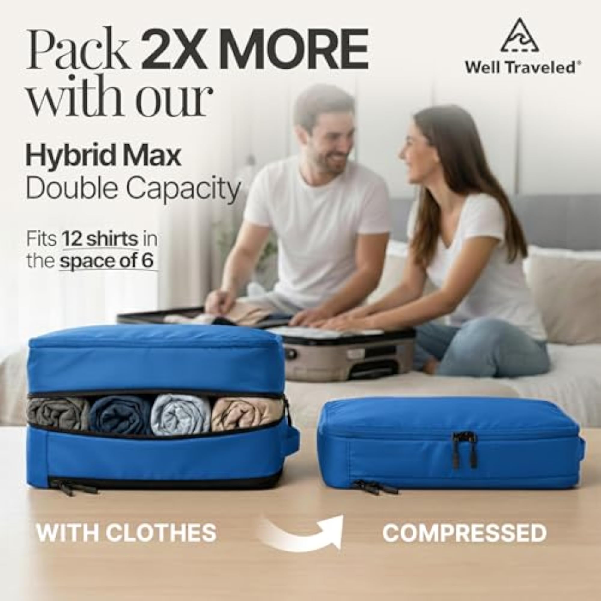 8/4 pc Luxury Compression Packing Cubes & Bags for Travel