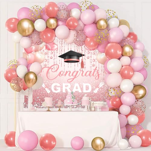 Telón de Fondo Rosa 7x5ft para Graduación miniatura 4