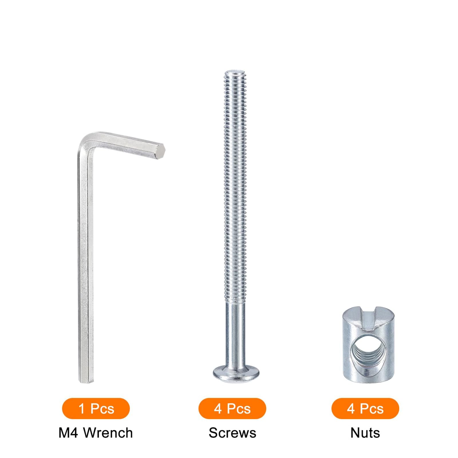 TA-VIGOR M6 x 80mm Hex Socket Head Furniture Bolts and Barrel Nuts Set, Bed Frame Connecting Screws with Wrench - Image 3