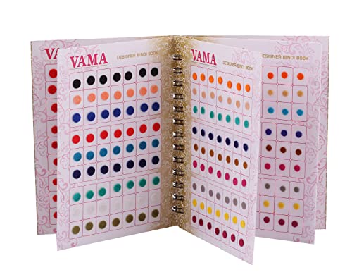 VAMA Plain Round Small Bindis Book Forehead Sticker Indian Booklet for Girls & Women (Mini Bindis Booklet - 504 Bindis) Small (4Mm to 6Mm) Multicolor