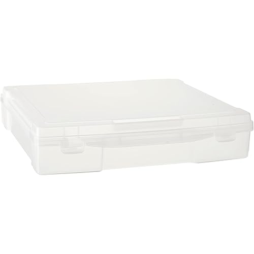 12” x 12” Plastic Scrapbook Storage Case by Simply Tidy- Portable Case for Documents, Papers, Sewing, Crafts - 1 Pack