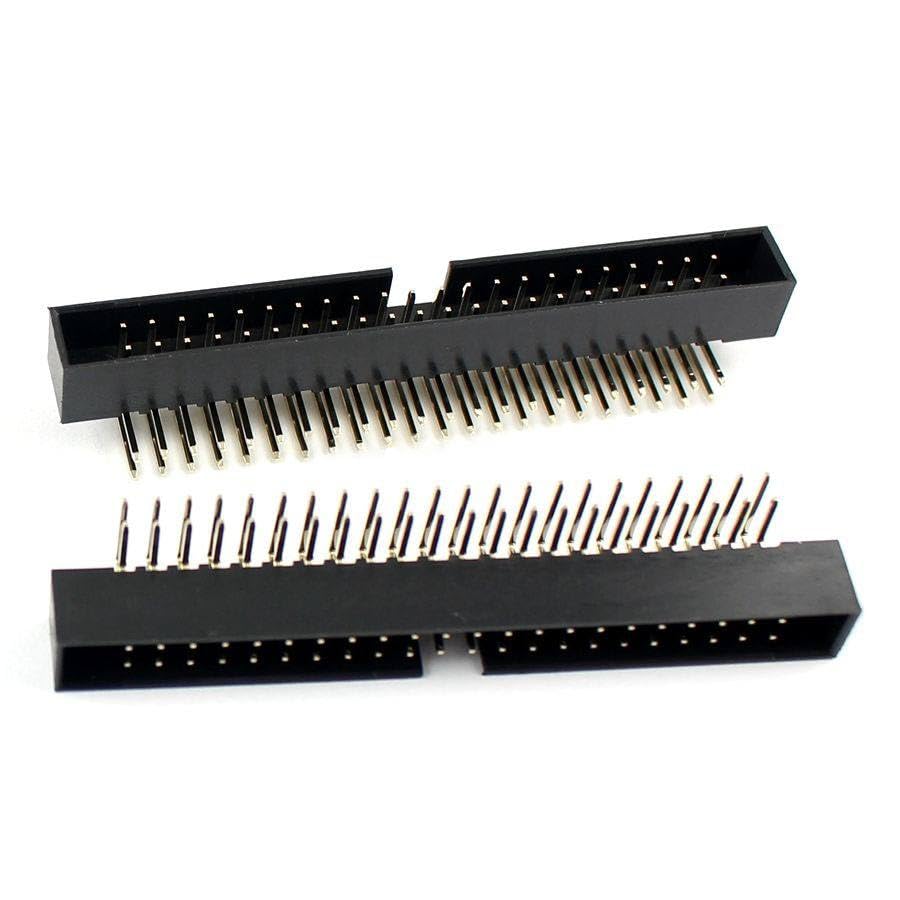 Generic 100 Pcs 2mm 2x22Pin 44 Pin Right Angle Male Shrouded IDC Box Header Connector