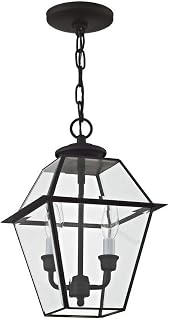 Livex Lighting 2285-04 Westover 2-Light Outdoor Hanging Lantern, Black, 15.00x9.00x9.00