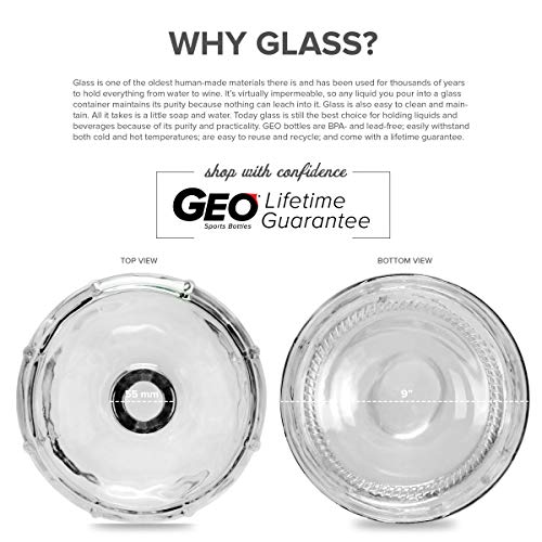 geo sports bottles 3 gallon round glass carboy fits 30mm cork finish or 55mm push cap home brew clear glass bt3gg