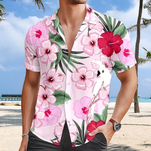 Générique Chemise Hawaienne Homme Personnalisée Avec 1~3 Photo De Visage, Chemise Homme Manches Courtes Boutons, Chemise A Fleur Unisexe, Ete Fleurs Tropical Hippie Drôles